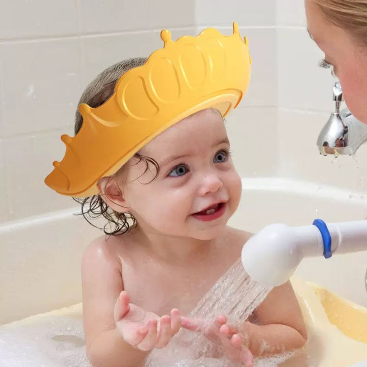 Baby Crown Bath Shower Cap Adjustable Eye Protection Shampoo Visor Xierbao 9366