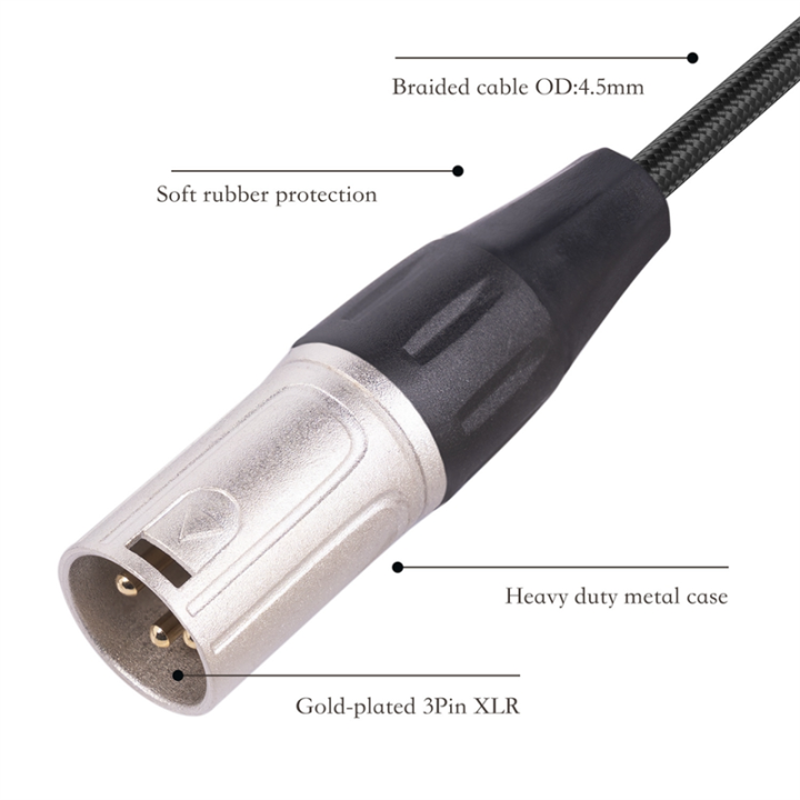 1%20PCS%20XLR%20Male%20To%201/4%20Inch%20Female%20Cable%203%20Pin%20Male%20To%206.35mm%20Socket%20Audio%20Cord%20XLR%20Male%20To%206.35mm%20Microphone%20Audio%20Cable%20-%20Image%203