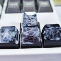 Mechanical keyboard personality keycaps translucent resin Great Wall Snow Mountain Valley Gulou ink wind keycaps.