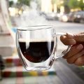 250ml Thermal Borosilicate Mug - Double Layer Coffee Cup, Clear, Lightweight, Heat Resistant, Perfect for Tea and Coffee (1pc Set). 
