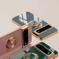 Luxury Plating Silicone Shockproof Phone Case For Google Pixel 8 7 Pro 7A 6A 5A Metal Ring Magnetic Holder Stand Soft Back Cover Abandon Abandon.