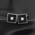 (New)Men Cufflink Exquiite quare Black Enamel Paint Cufflink Modern.