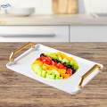 Makeup Vanity Tray Home Decorative Tray Desktop Organizer Non Slip with Dual Handles Buffet Plates Decorative Tray Kitchen Housewarming Gift. 