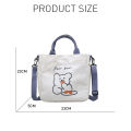 Dani Atte single shoulder diagonal span bag Bear cute handbag Student canvas bag Women's Stationery Storage Bag. 