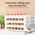 4 Tiers Egg Holder for Fridge 26 Eggs Auto Rolling Egg Dispenser, Space-Saving Egg Dispenser Holder (Yellow)-DS Mart.