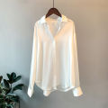 Women Button Up Satin Silk Shirt  Fashionable Tops - Blouse For Women. 
