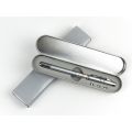 5 In 1 Laser Light Pen With Torch, Pointer, Magnet, Antenna And Ballpoint Pen With Metal Box - Fountain Pen. 