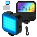 Mini RGB LED Square Soft Light Fill Photography for Cameras Mobile Phone Selfie Poles Live Streaming Selfie Vlog Rechargeable.
