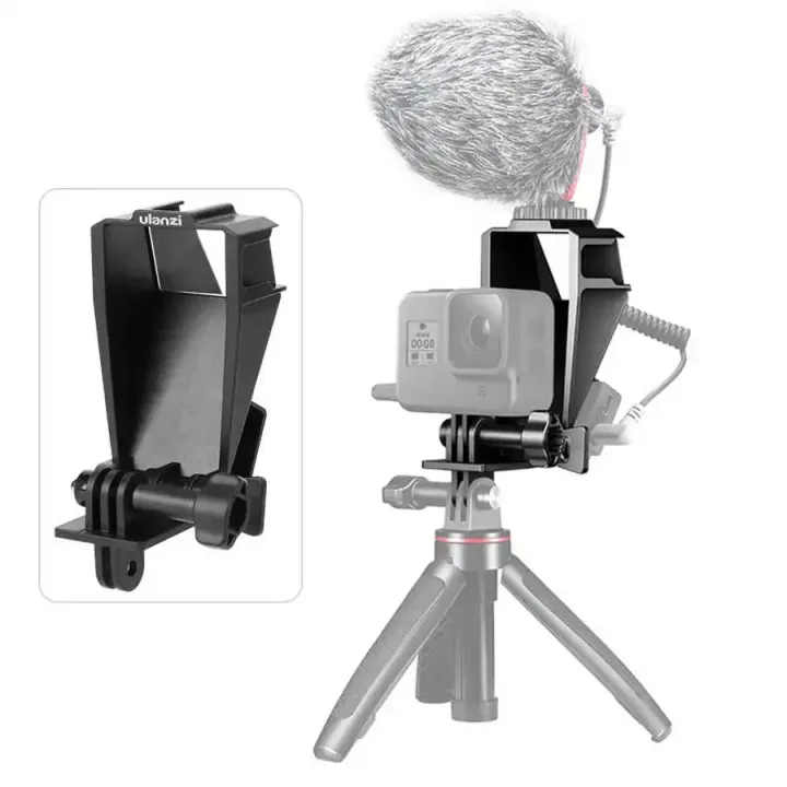 Ulanzi GP-5 Vlog Flip Up Mirror Bracket Selfie Mirror Flip Screen Stand Three Cold Shoe Mount for GoPro 4/5/6/7/8 Sports Camera