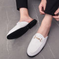 Loafers Men Casual Shoes Men Flat Muller Shoes Brogue Fashion Club Comfort Slippers Summer Gents Shoes Half Drag Retro Social. 