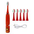 Children Sonic Electric Toothbrush Cartoon Pattern USB Smart Kids Tooth Brush 6 Replacement Brush Heads Oral Care Cleaning Tool. 