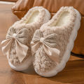Luxury Winter Fluffy Bow Home Slippers for Women | Cloud Sole Indoor Shoe | Super Soft & Warm | Imported from China.