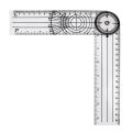 Measuring Tool 360 Degree Rotation Professional Angle Medical Spinal Ruler Goniometer Protractors Multifunction Goniometer.