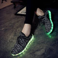 Unisex LED Luminous Shoes Flashing USB Rechargeable Lace-up Lovers Shoes. 