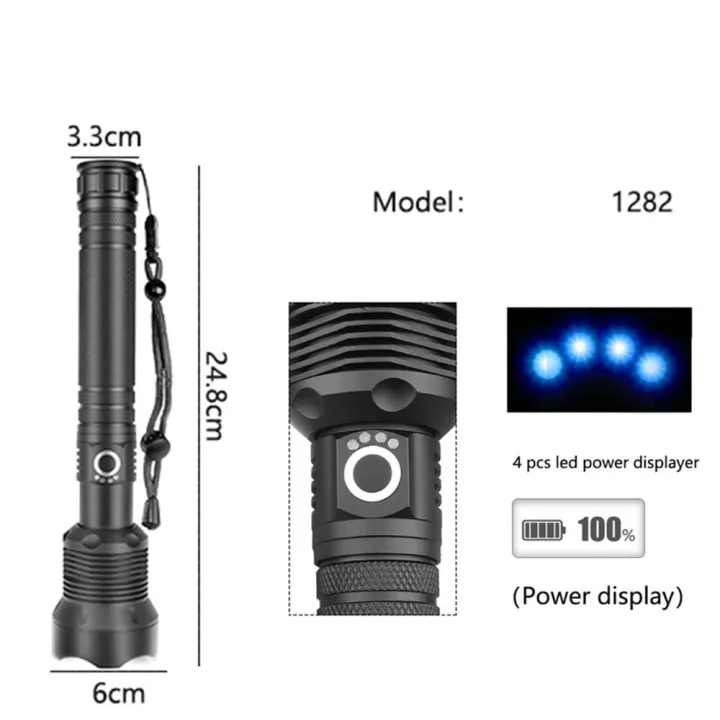 XHP70%20High%20Powerful%20Zoomable%20Focus%20LED%20Flashlight%20Torch%20Light%20(Without%20Battery)%20-%20Image%205