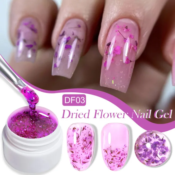 LILYCUTE%208ml%20Natural%20Dried%20Flower%20Colorful%20Gel%20Nail%20Polish%20Pink%20Purple%20Blue%20Flower%20Fairy%20Painting%20Effect%20Nail%20Art%20Gel%20Varnishes%20-%20Image%207