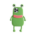 Sroof  Case  For iPhone 6 7 8 11 12 13 14 15 16 Pro 7 8 14 15 Plus 12 Mini 13 Mini X XR XS Max Fun and funny cartoon cute green frog silicone soft shell anti drop phone case back cover. 