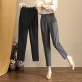 Women's Pants 2024 New Spring/Summer Cigarette Pants Harem Cropped Korean Style Loose Slimming and All-Matching Casual Straight-Leg Suit Pants. 