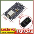 Esp8266 NodeMcu LoLin V3 CH340 WiFi Dev Board - IoT - Automation - Wifi kammer - Build Smart Systems with WiFi Connectivity. 