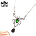 Spider-Shaped Faux Gem Necklace Earrings Ring Alloy Exaggerated Women Halloween Ornament Party Jewelry. 