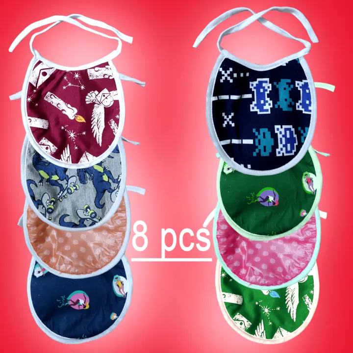 8%20Pcs%20multicolor%20Baby%20Soft%20Cotton%20Bibs%20High%20Quality%20Double%20Layers%20Waterproof%20-%20Image%203