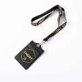 Real hot pressed work ID rope chest card holder, hanging tag leather case. 