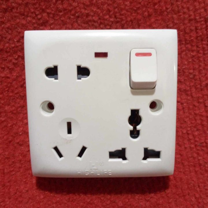 Quirky Finds - THIN PIN 6 Pin Combined Switch Board Power Switch 3Pin 2Pin Combined Socket 250V 16A 6 Pin Combined Socket
