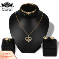 Carat Women KC Gold Plated Mom Hollow Heart Necklace Jewelry Set Bracelet Earrings. 