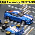1/42 Ford Mustang GT Assembled Toy Car Model Diecast Alloy Racing Miniature Free Wheels Metal Collection Gift For Boys Children. 