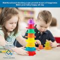 8pcs Stacking Straining Cups Children Kids Bath Toy Early Educational Ocean Nesting Cup Bathroom Colorful Toys Sets Funny Game. 