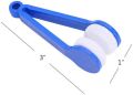 Microfiber Portable Eyeglass Spectacles Sunglass Lens Cleaner Brush Clip Specs Cleaning Tool With Key Hole Microfiber Cloth Handle Reading Glasses.
