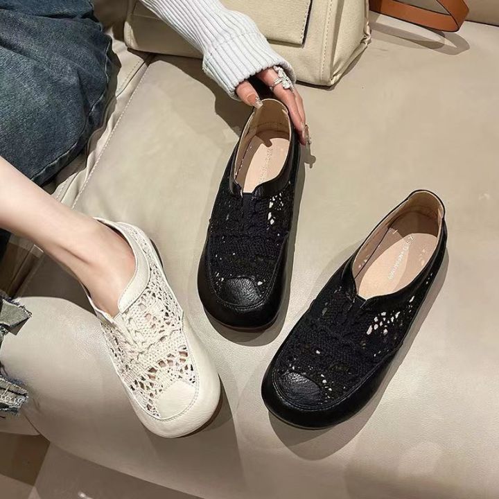 Summer%20New%20Sandals%20Mori%20Girl%20Artistic%20Closed%20Toe%20White%20Shoes%20Vintage%20Soft%20Sole%20Thin%20Shoes%20Women's%20Breathable%20Shoes%20Mesh%20Fisherman%20Shoes%20-%20Image%204