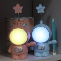 Cartoon Astronaut SpacemanLEDPencil Sharper Table Lamp Children's Eye Protection Bedside Lamp Ambience Light Seven-Color Night Light. 