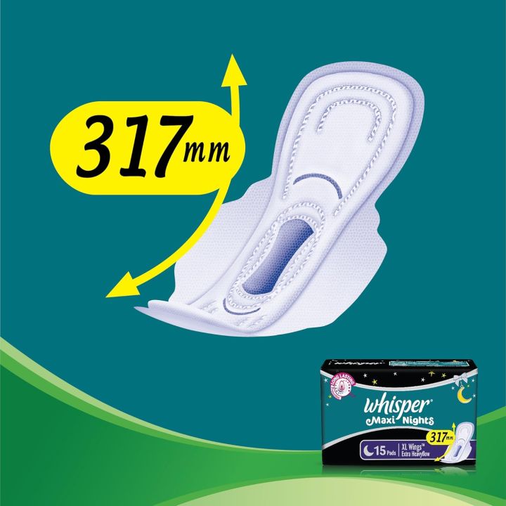 Whisper%20Maxi%20Overnight%20Sanitary%20Pads%20-%20XL%20Wings%2015%20Units%20-%20Image%206