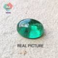 Russian Emerald Stone Oval Flat Bottom Transculent.