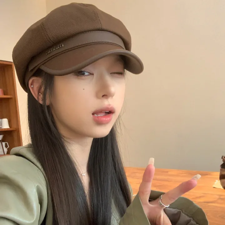 Korean%20Beret%20Ladies%20Duck%20Tongue%20Hat%20Super%20Wild%20Hats%20High%20Quality%20Outdoor%20Leisure%20Caps%20Hat%20-%20Image%204