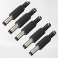5pcs 2.1mm MALE POWER JACK 5V 12V DC Jack Male DC Power Jack 2.1mm Plug Power Supply Jack Adapters 2.1×5.5mm For LED Strips Cable Barrels Adapters. 