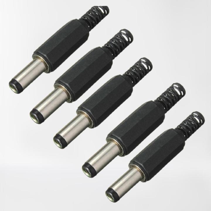 5pcs 2.1mm MALE POWER JACK 5V 12V DC Jack Male DC Power Jack 2.1mm Plug Power Supply Jack Adapters 2.1×5.5mm For LED Strips Cable Barrels Adapters