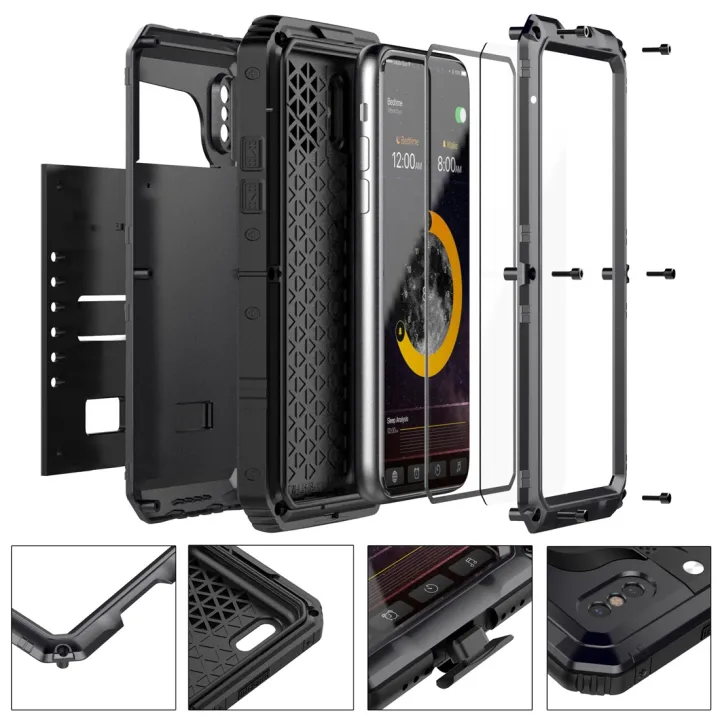 For%20iPhone%20X%20/%20XS%20Waterproof%20Dustproof%20Shockproof%20Zinc%20Alloy%20+%20Silicone%20Case%20-%20Image%206