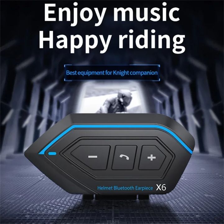Stereo X6 Helmet Headset Bluetooth 5.0 Motorcycle Earphones Wireless Speaker Headphone Handsfree Call Music Play 800mAh