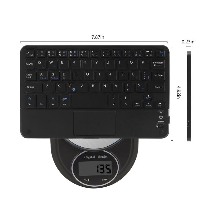 8%20Inches%20Touch%20Bluetooth%20Keyboard%20Rechargeble%20Wireless%20Keyboard%20Slim%20Min%20Keypad%20With%20Touchpad%20For%20IOS%20Android%20Tablet%20Laptop%20PC%20-%20Image%203