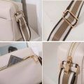 Solid Square Women Crossbody Bags Wide Fabric Strap Crossbody Bag Ladies Fashion Handbags Zipper Leather Women Shoulder Bags.