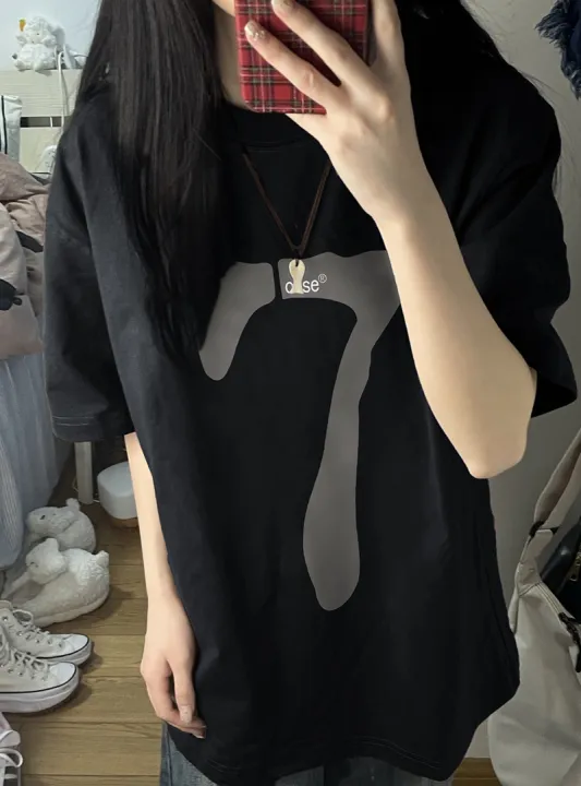 plus%20Size%20Women's%20Cotton%20round%20Neck%20Short%20Sleeve%20Printing%20T%20T-shirt%20Women's%20Summer%20Casual%20Loose%20Couple%20Top%20Clothes%20-%20Image%203