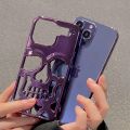 3D Hollow Skull Callous Phone Case for iPhone 15 14 ProMax Plus 13 12 11 Pro Max Luxury Plating Shockproof Ghostface Soft Cover.
