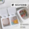 INS White Storage Box Pop-up Desk Organizer Box Ins Idol Photo Card Holder Small Card Protective Case Collection Organizer Case. 