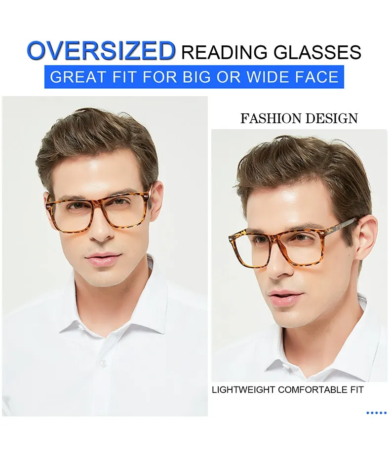 Oversized Reading Glasses Men Large Square Presbyopic Eyeglasses Reading Big Frame Stylish Readers 1 1.25 1.5 1.75 2 2.25 2.5 3 Daraz .bd