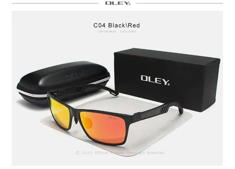 OLEY Men Polarized Sunglasses Aluminum Magnesium Sun Glasses