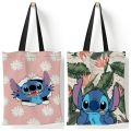 Disney Stitch Large Capacity Shopping Bags Tote Bags Anime Lilo and Stitch Women's Canvas Handbags Girls Gifts 35x40cm. 