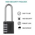 2 Pack Outdoor Combination Padlock Long Shackle Lock 6.5cm Shackle Waterproof 4 Digit Resettable Combination Lock.