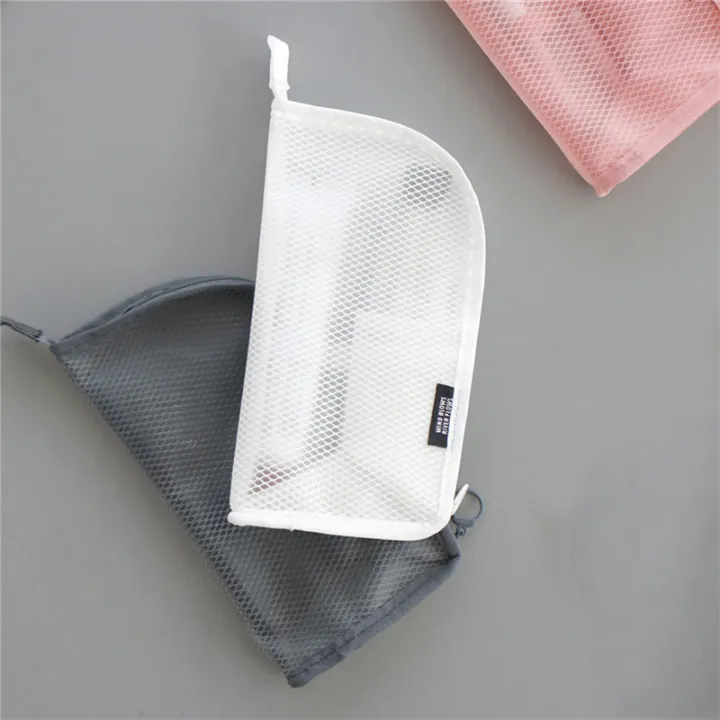 1%20Pc%20Folding%20Zipper%20Travel%20Makeup%20Brush%20Bag%20Portable%20Mesh%20Cosmetic%20Bag%20Travel%20Makeup%20Bag%20Toothbrush%20Washing%20Organizer%20-%20Image%204